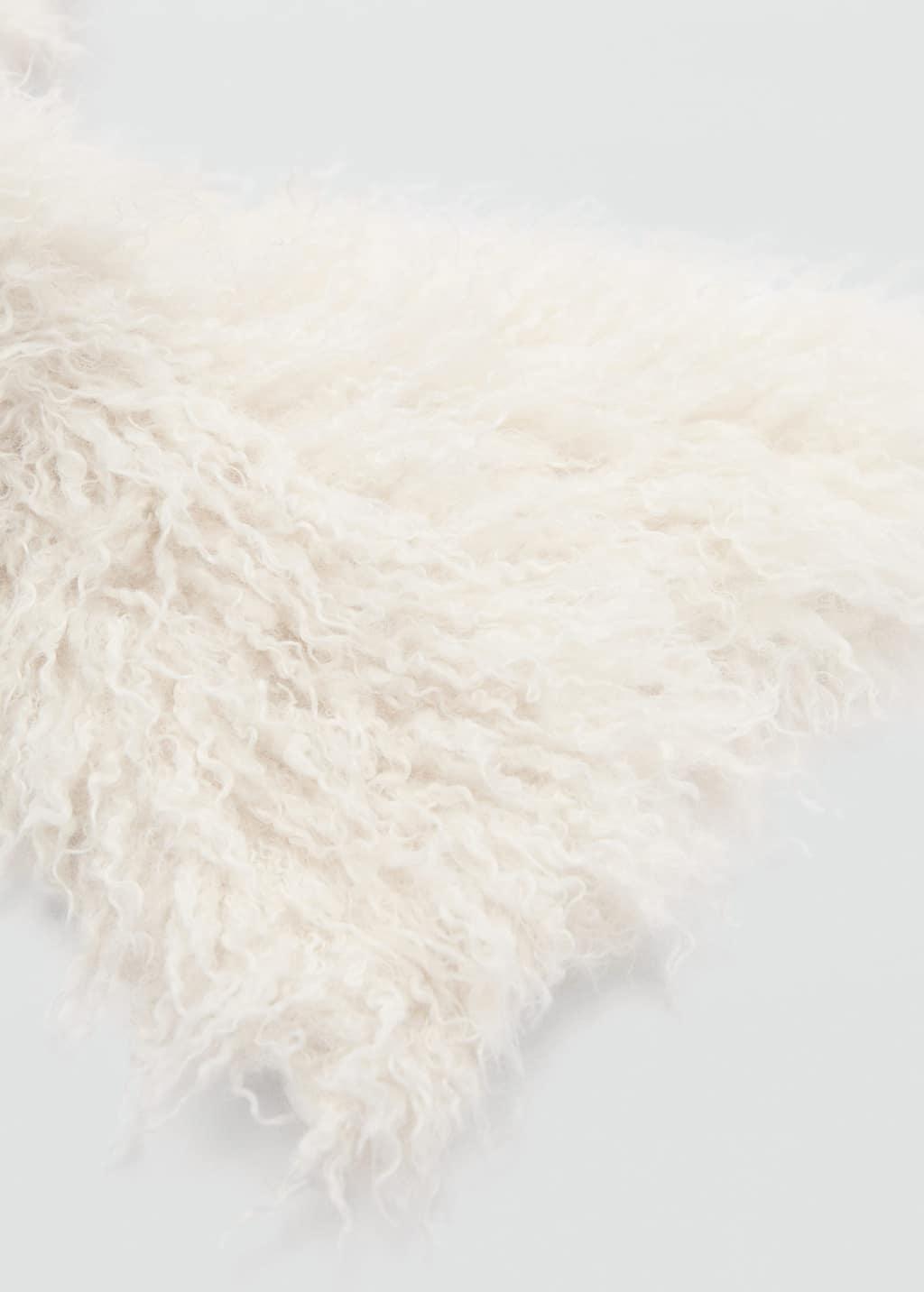 Beige Fur Effect Scarf, Light Beige, large image number 1