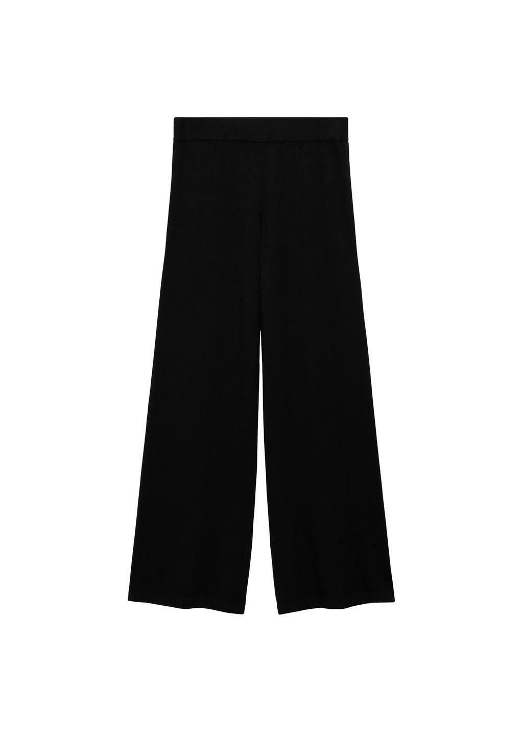 Black Knitted Wide Leg Trousers, , large image number 2