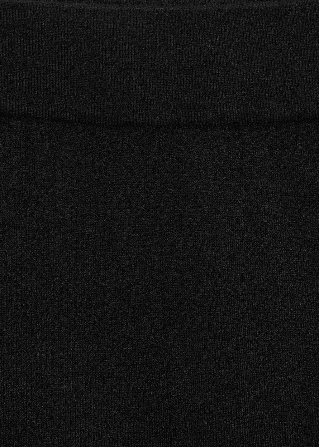 Black Knitted Wide Leg Trousers, , large image number 3