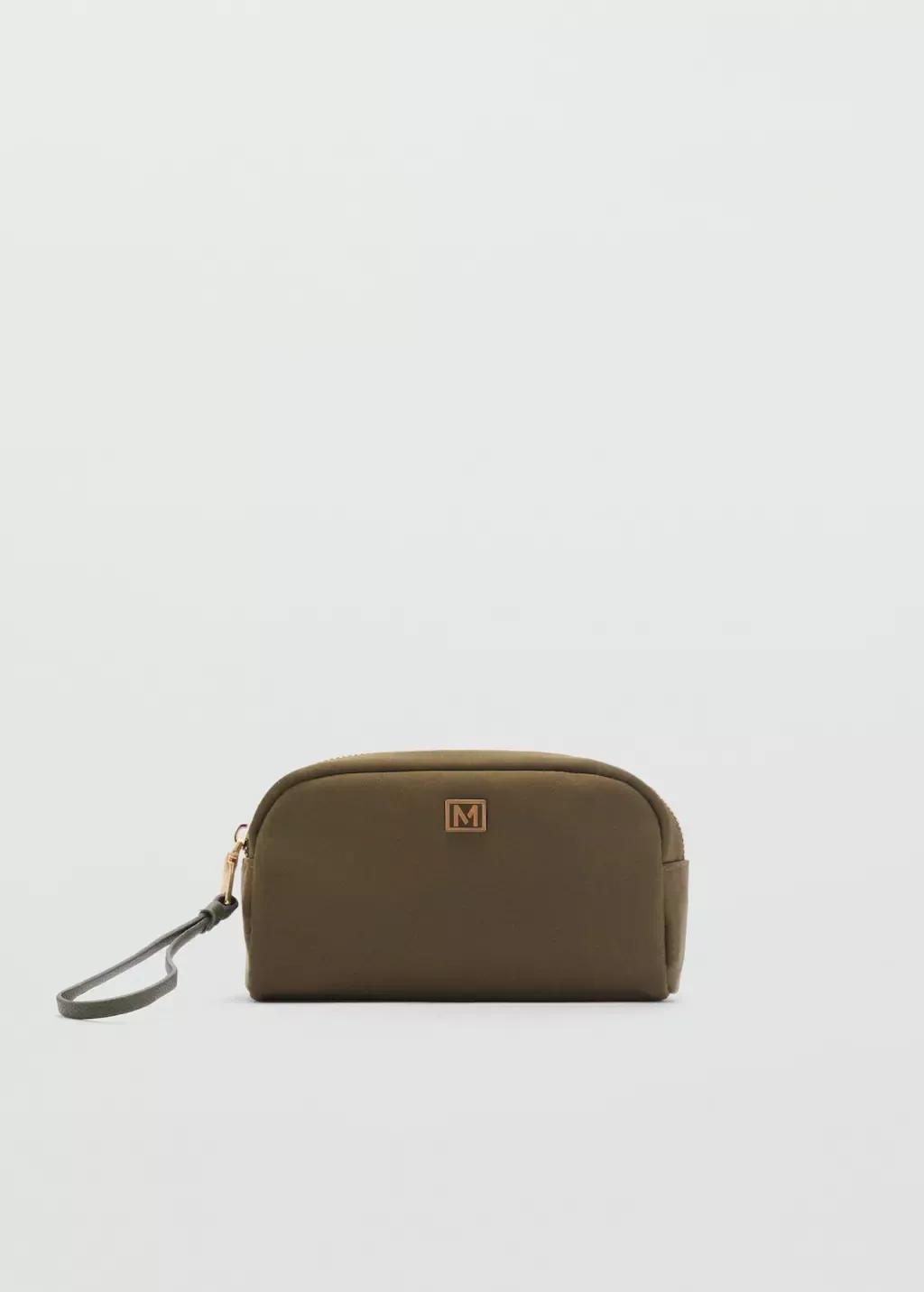 Khaki Zipped Nylon Cosmetics Bag, Beige - Khaki, large image number 3