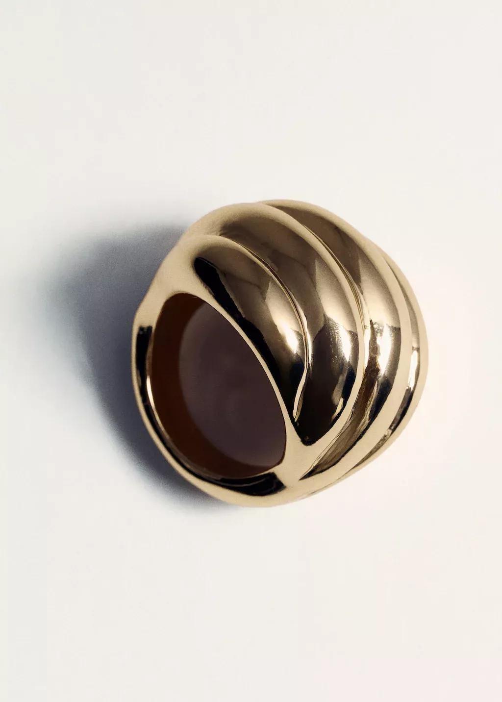 Gold Textured Embossed Ring, , large image number 1
