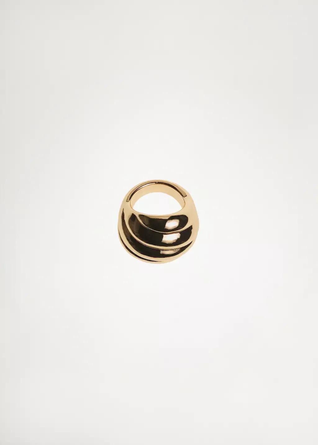 Gold Textured Embossed Ring, , large image number 3