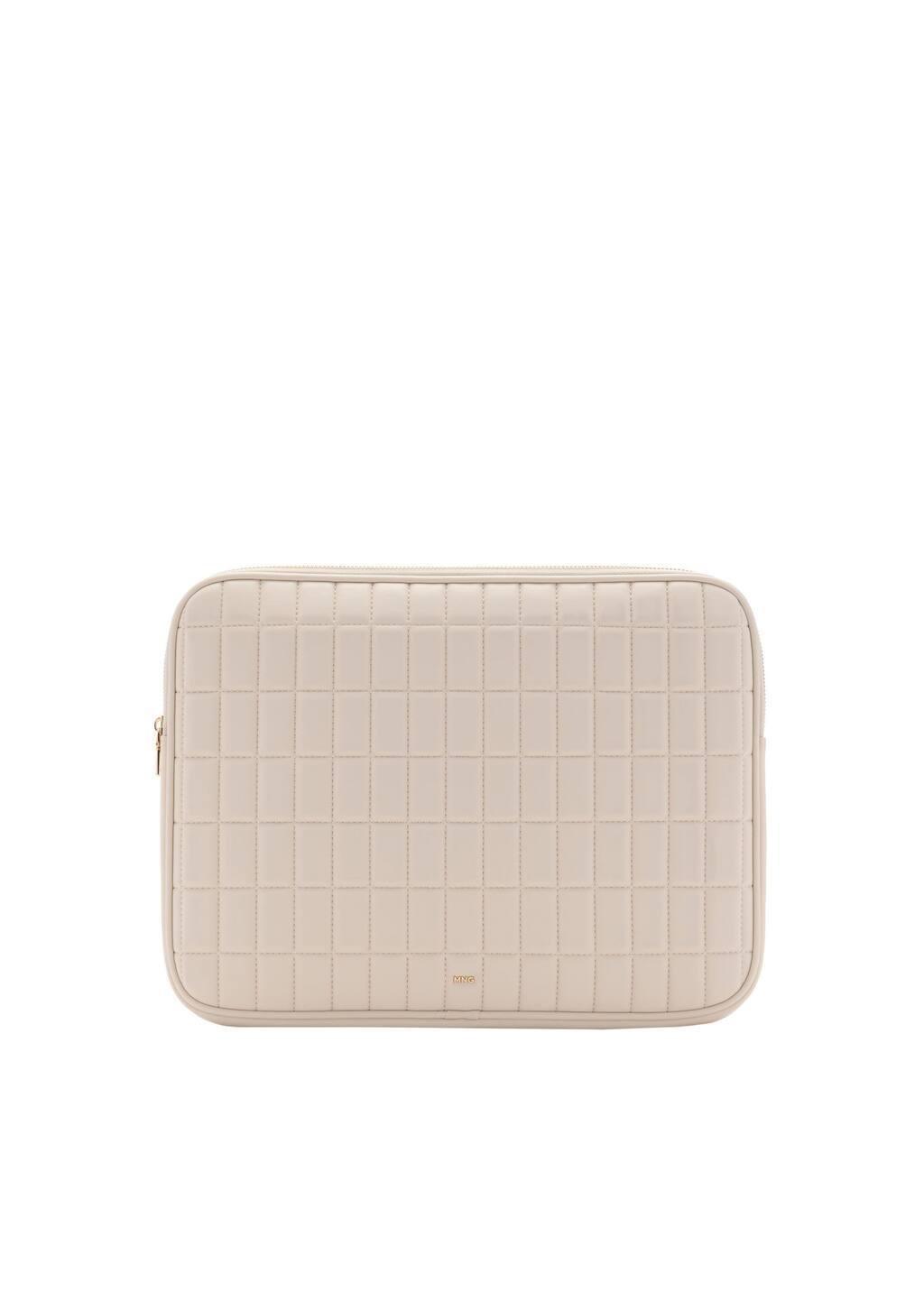 White Quilted Laptop Cover, 0201_02, large image number 2