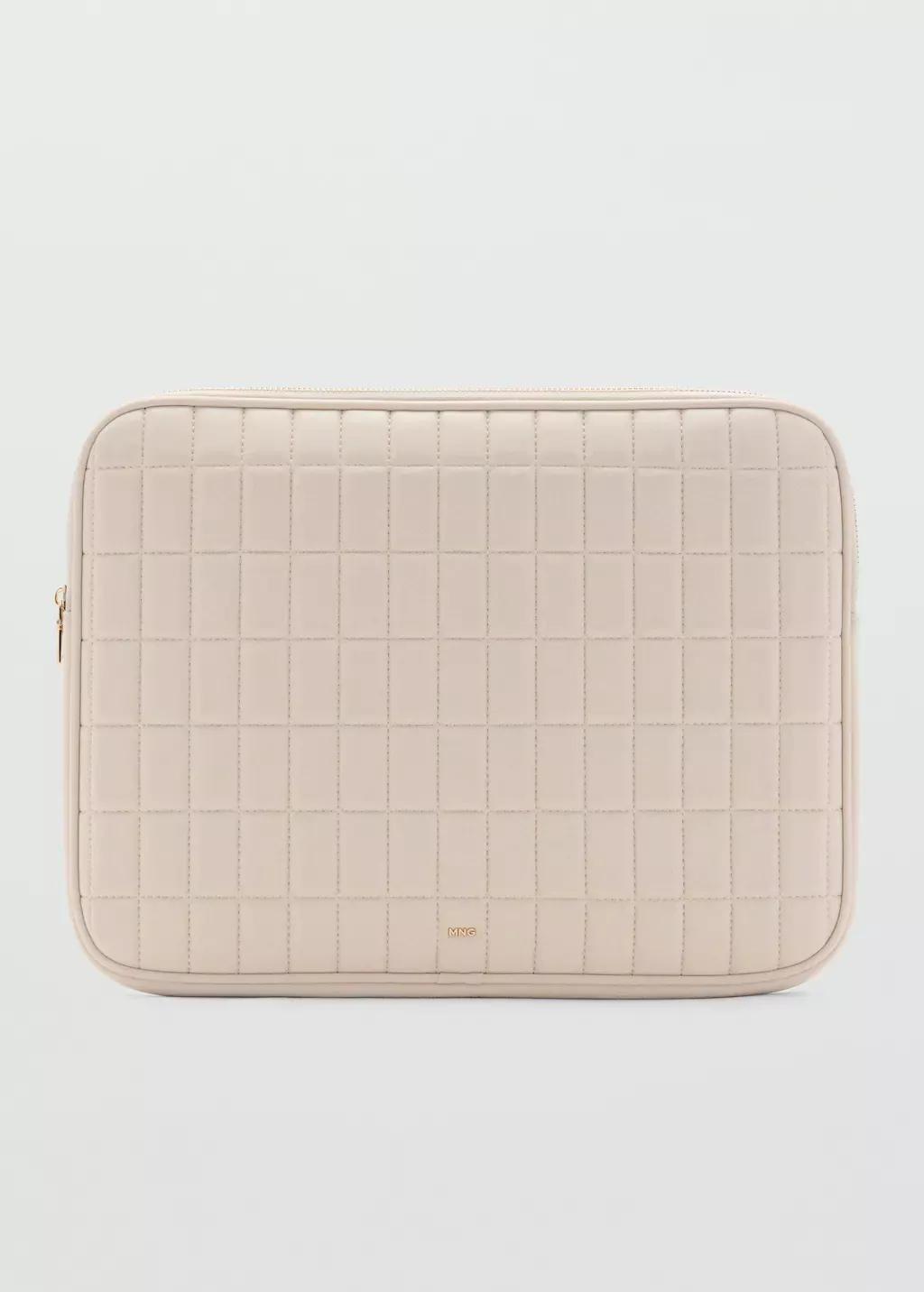 White Quilted Laptop Cover, 0201_02, large image number 4