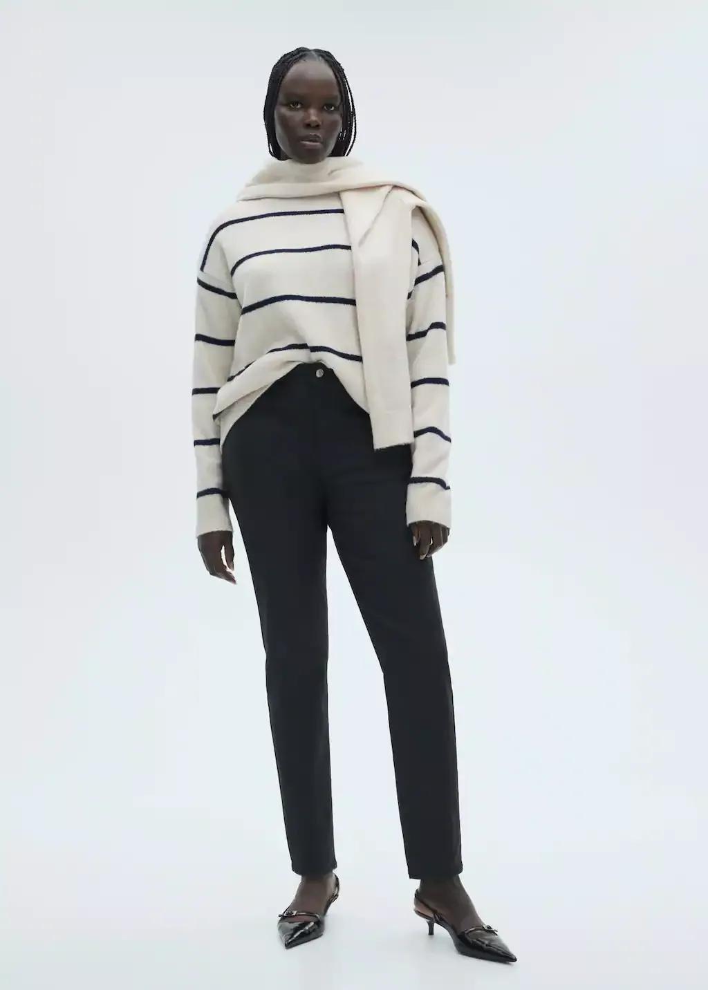 Black Waxed Mid-Rise Skinny Jeans, , large image number 5
