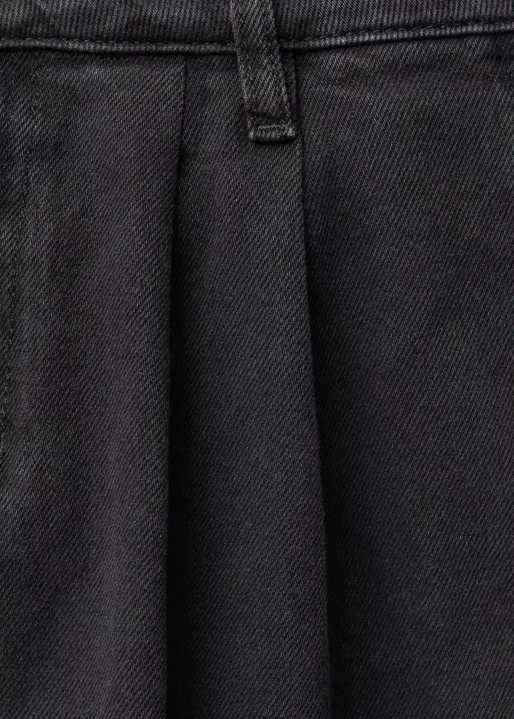 Grey Wide-Leg Pleated Jeans, , large image number 3