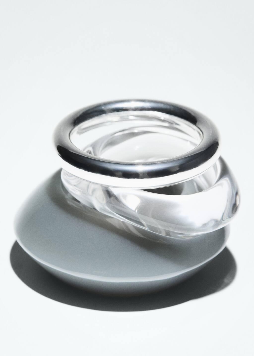 Silver Pack Of 3 Combined Resin Bracelets, 0201_PL, large image number 1