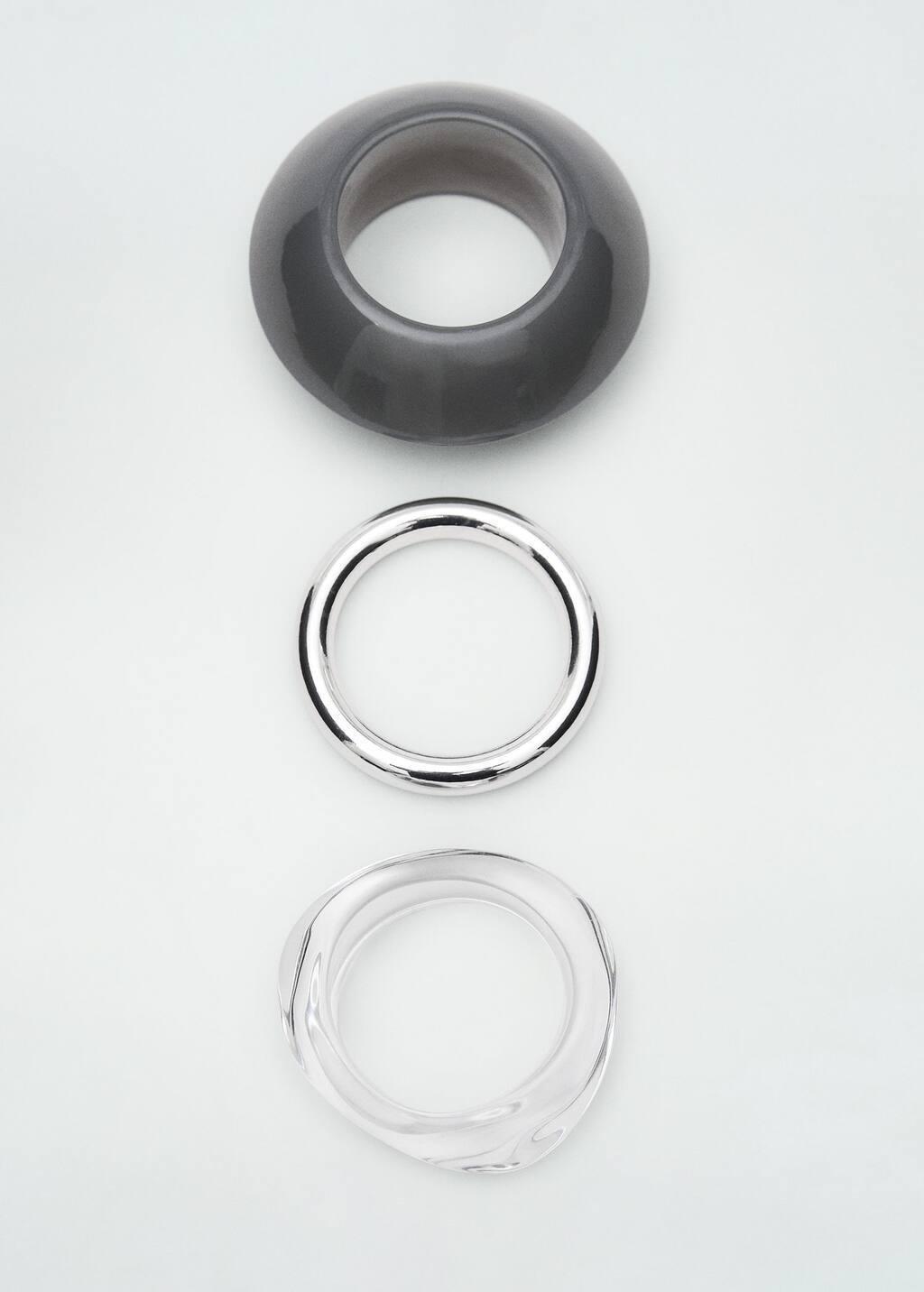 Silver Pack Of 3 Combined Resin Bracelets, 0201_PL, large image number 3