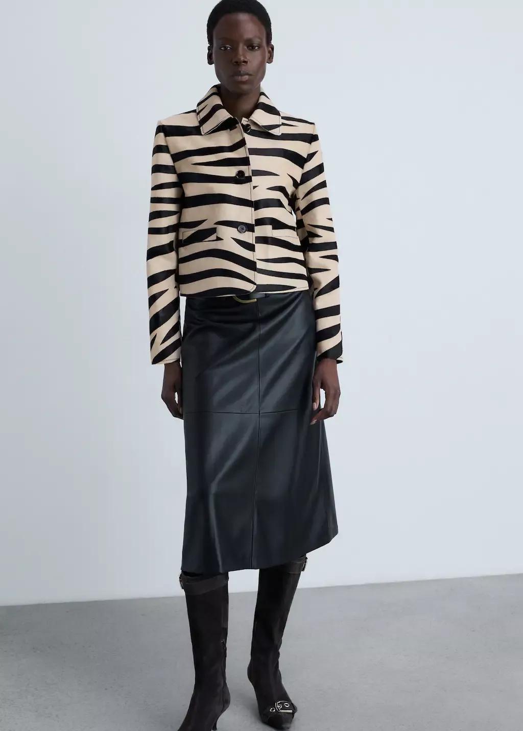 Black 100% Zebra Hair Fur Jacket, , large image number 3
