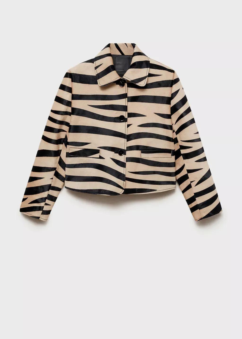 Black 100% Zebra Hair Fur Jacket, , large image number 4