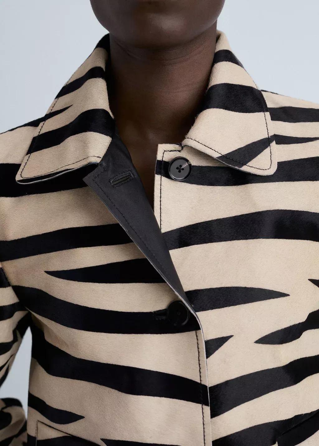 Black 100% Zebra Hair Fur Jacket, , large image number 6