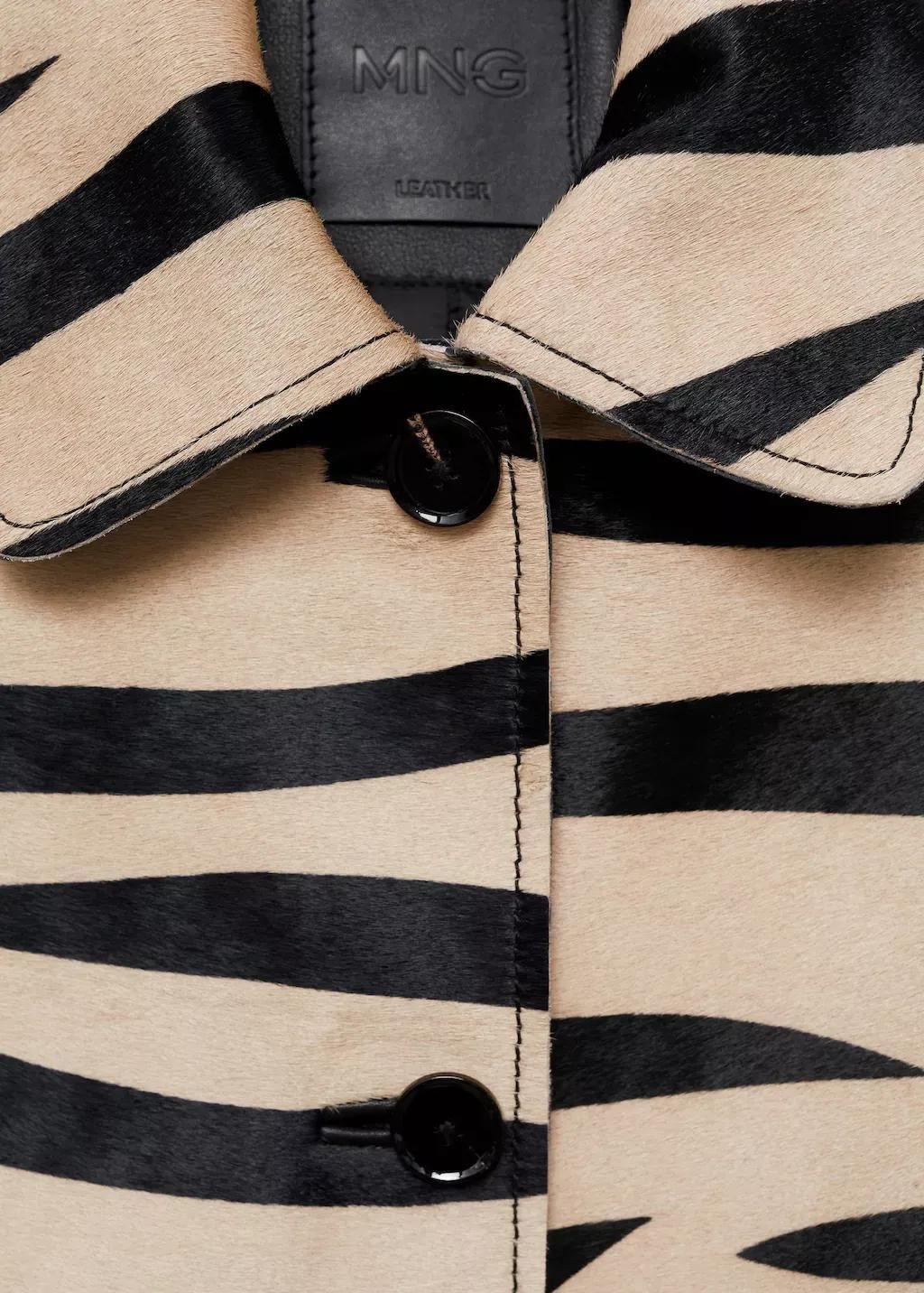 Black 100% Zebra Hair Fur Jacket, , large image number 7