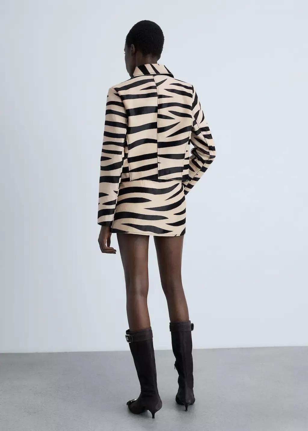 Black 100% Zebra Hair Fur Jacket, , large image number 8