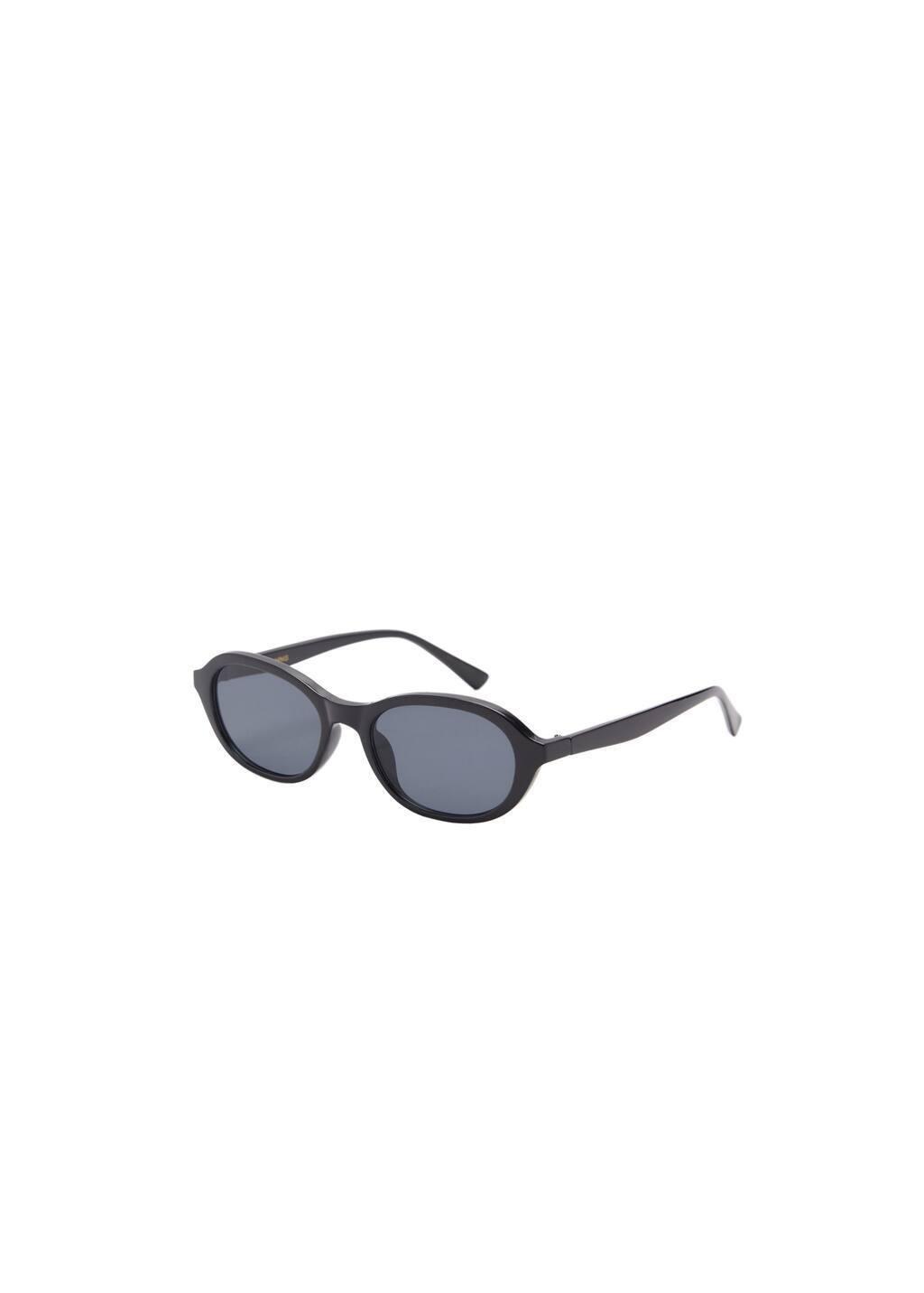 Black Oval Frame Sunglasses, Black, large image number 2