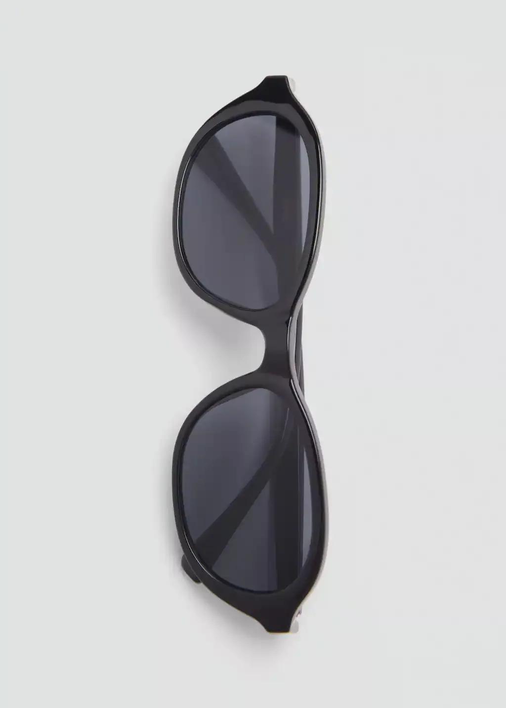 Black Oval Frame Sunglasses, Black, large image number 3