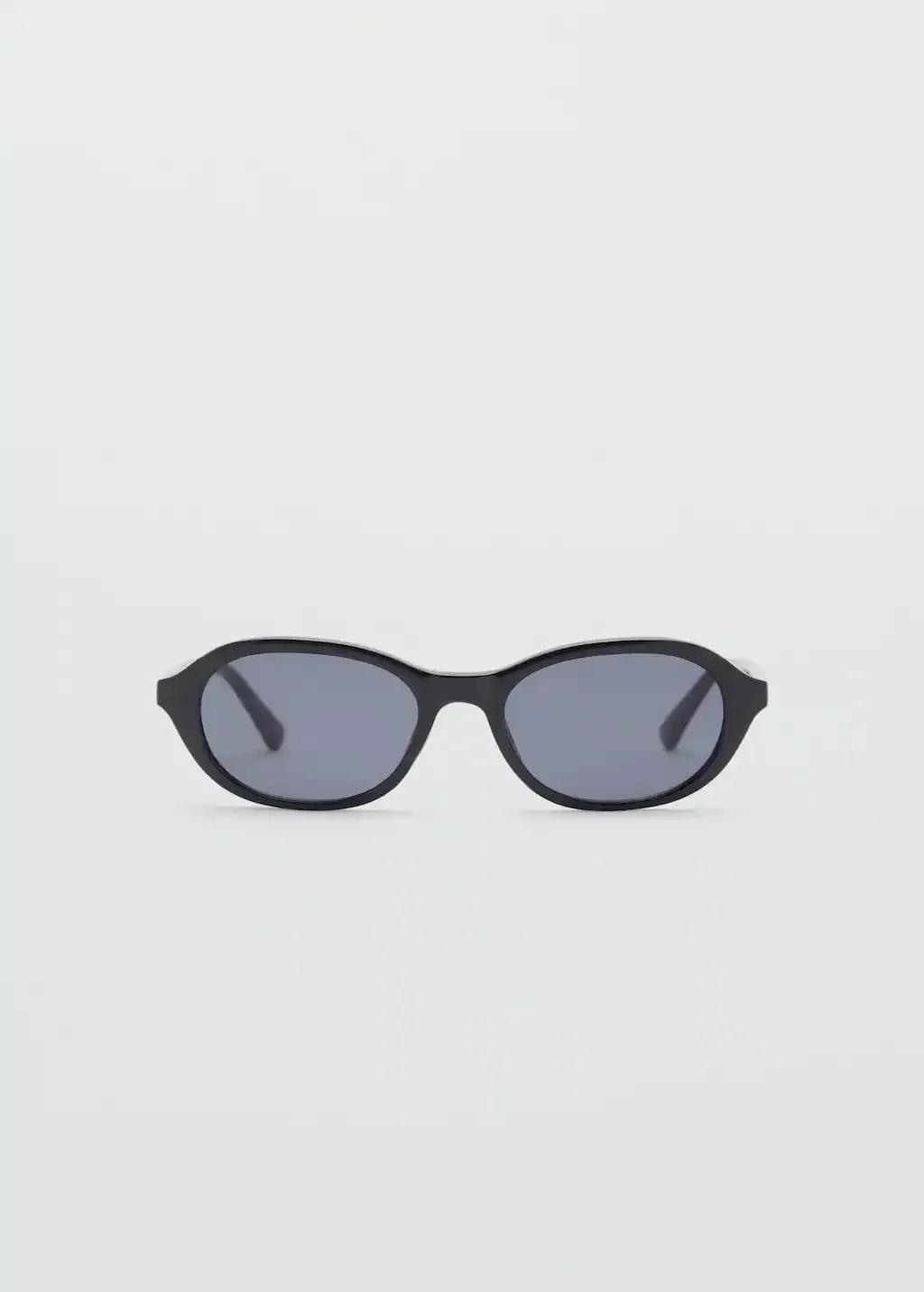 Black Oval Frame Sunglasses, Black, large image number 4