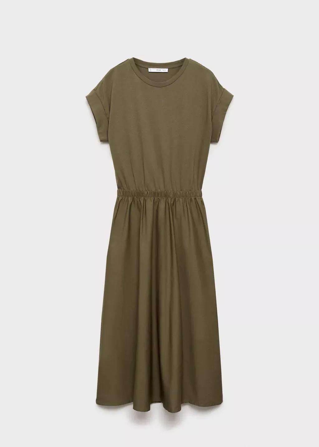 Khaki A-Line Dress, , large image number 4