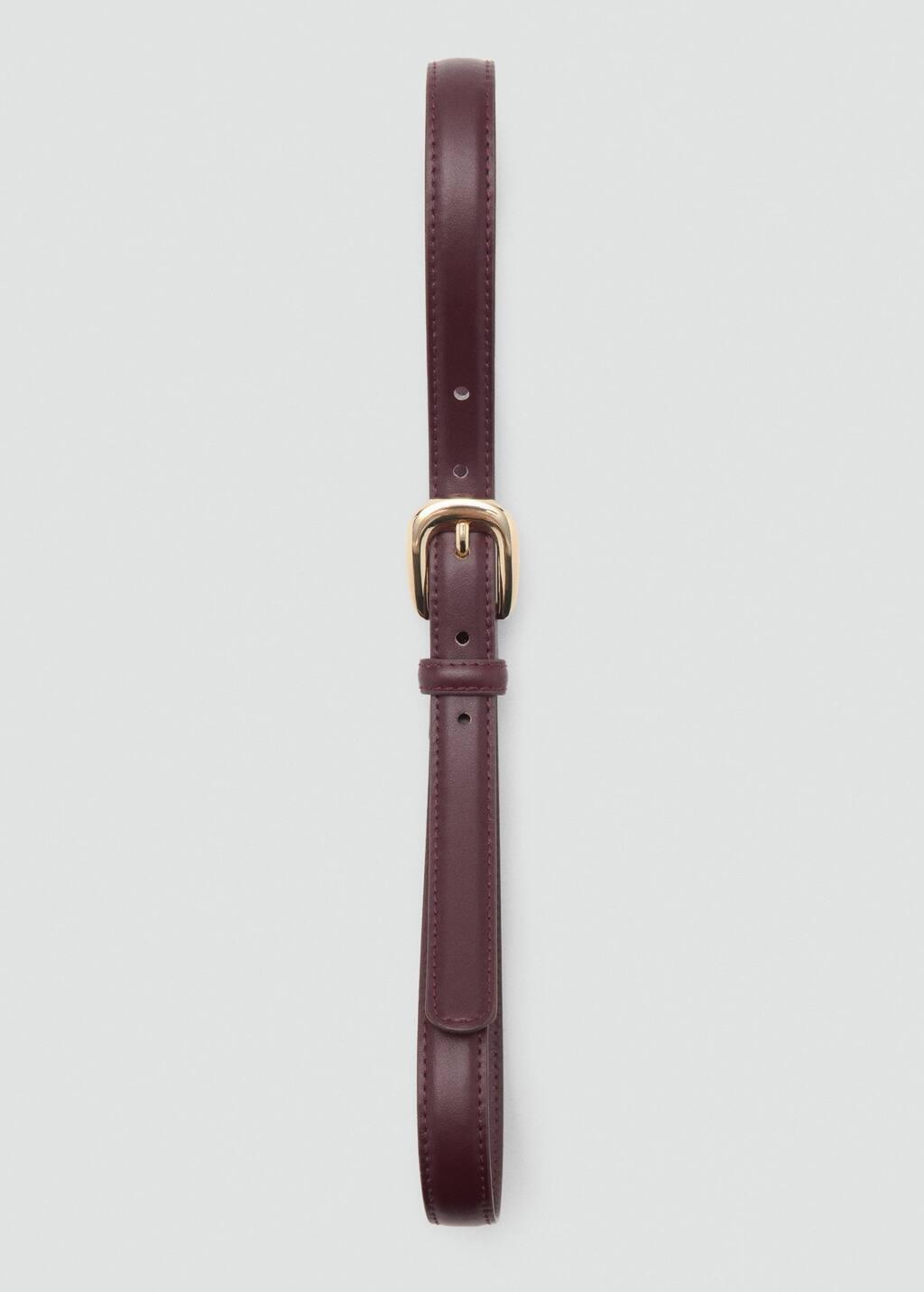 Red Skinny Leather-Effect Belt, , large image number 2