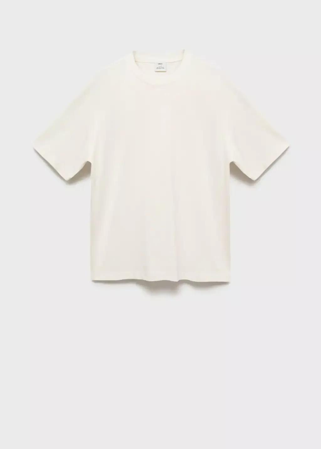 White 100% Cotton Relaxed-Fit T-Shirt, , large image number 0
