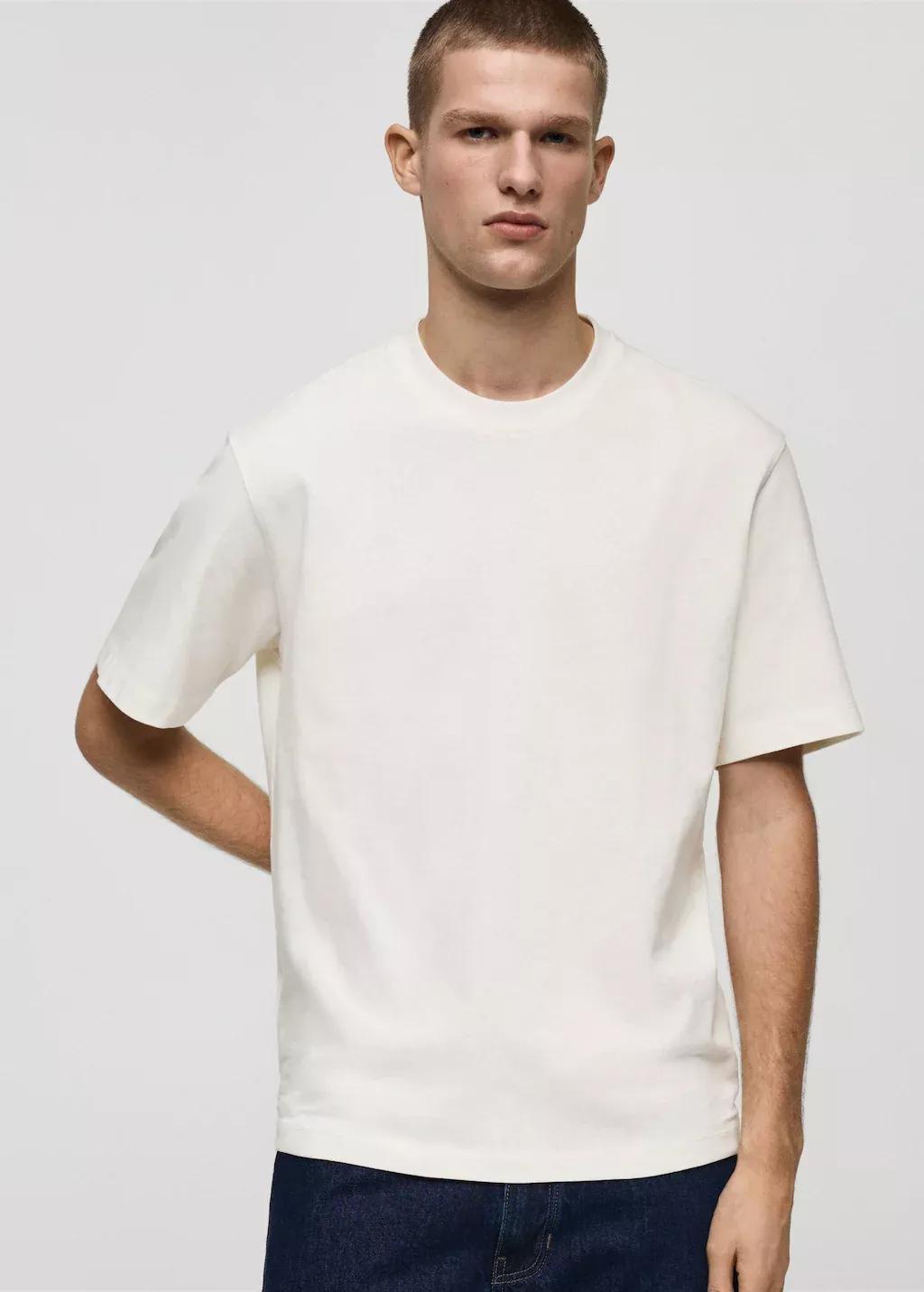 White 100% Cotton Relaxed-Fit T-Shirt, , large image number 1