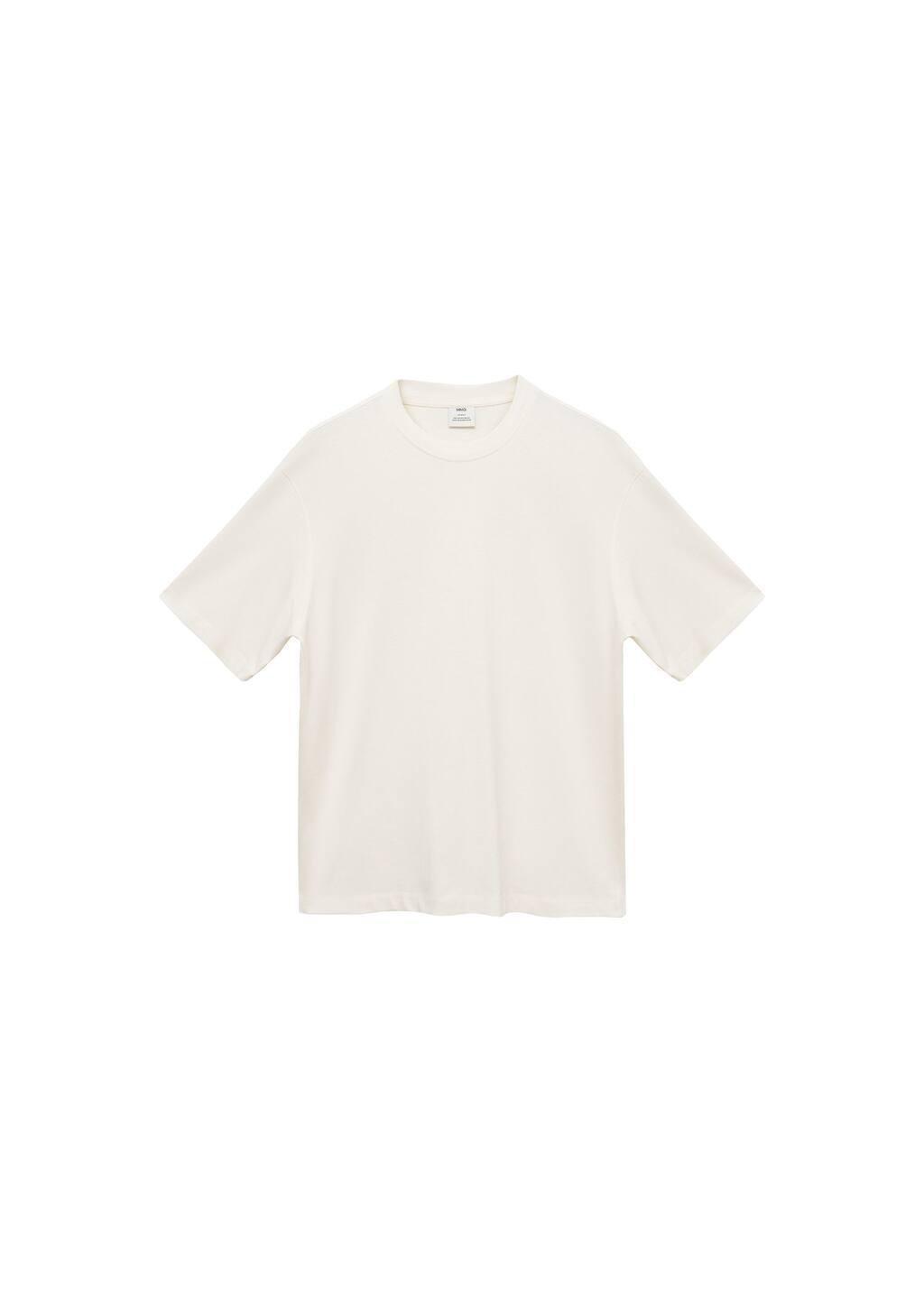 White 100% Cotton Relaxed-Fit T-Shirt, , large image number 3