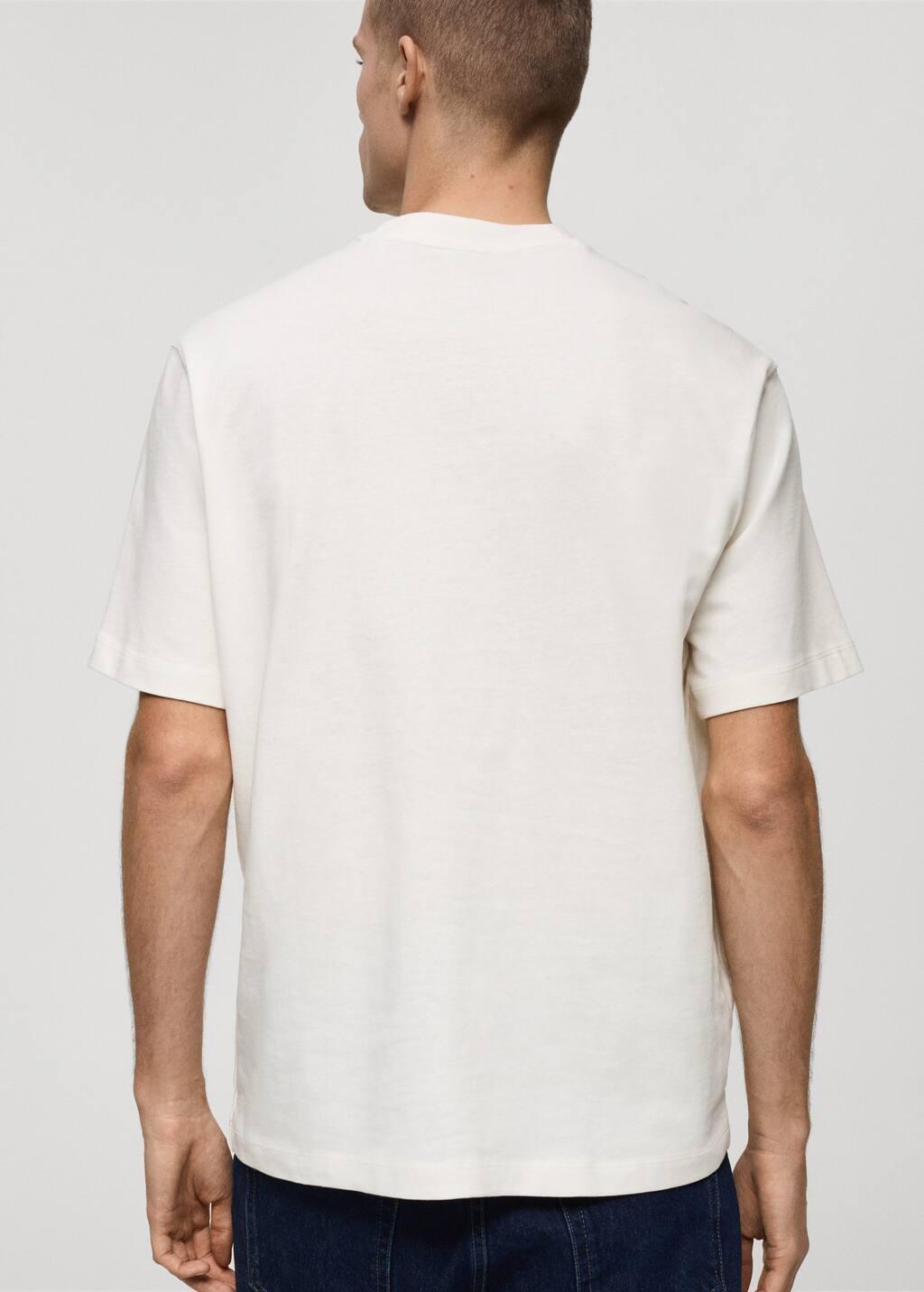 White 100% Cotton Relaxed-Fit T-Shirt, , large image number 6