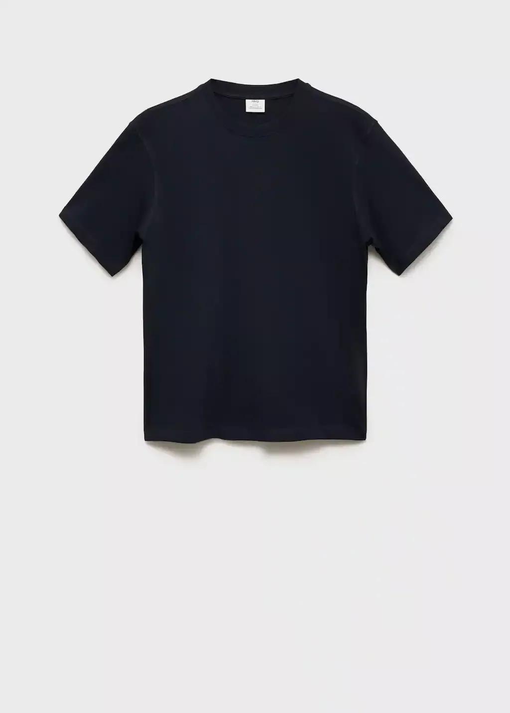 Navy 100% Cotton Relaxed-Fit T-Shirt, , large image number 4