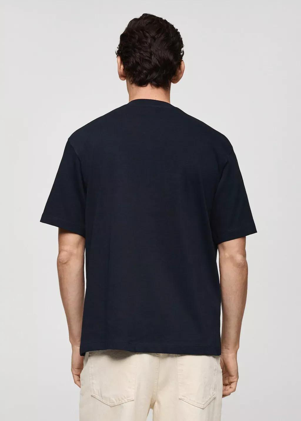 Navy 100% Cotton Relaxed-Fit T-Shirt, , large image number 6