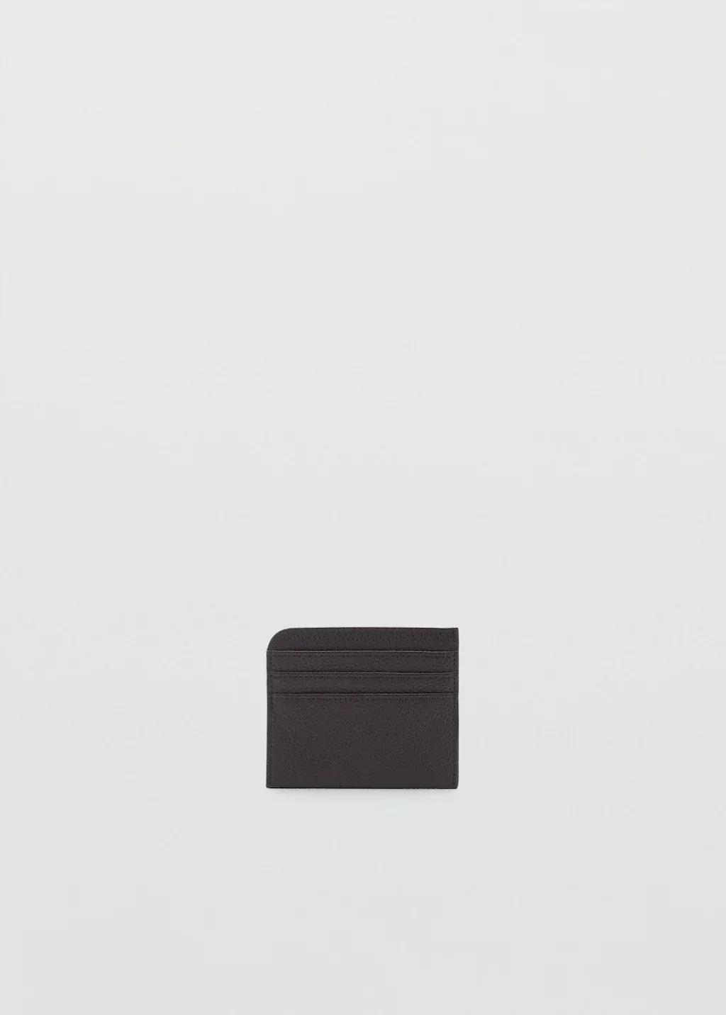 Brown Card Holder Made Of Grain Leather, Brown, large image number 1