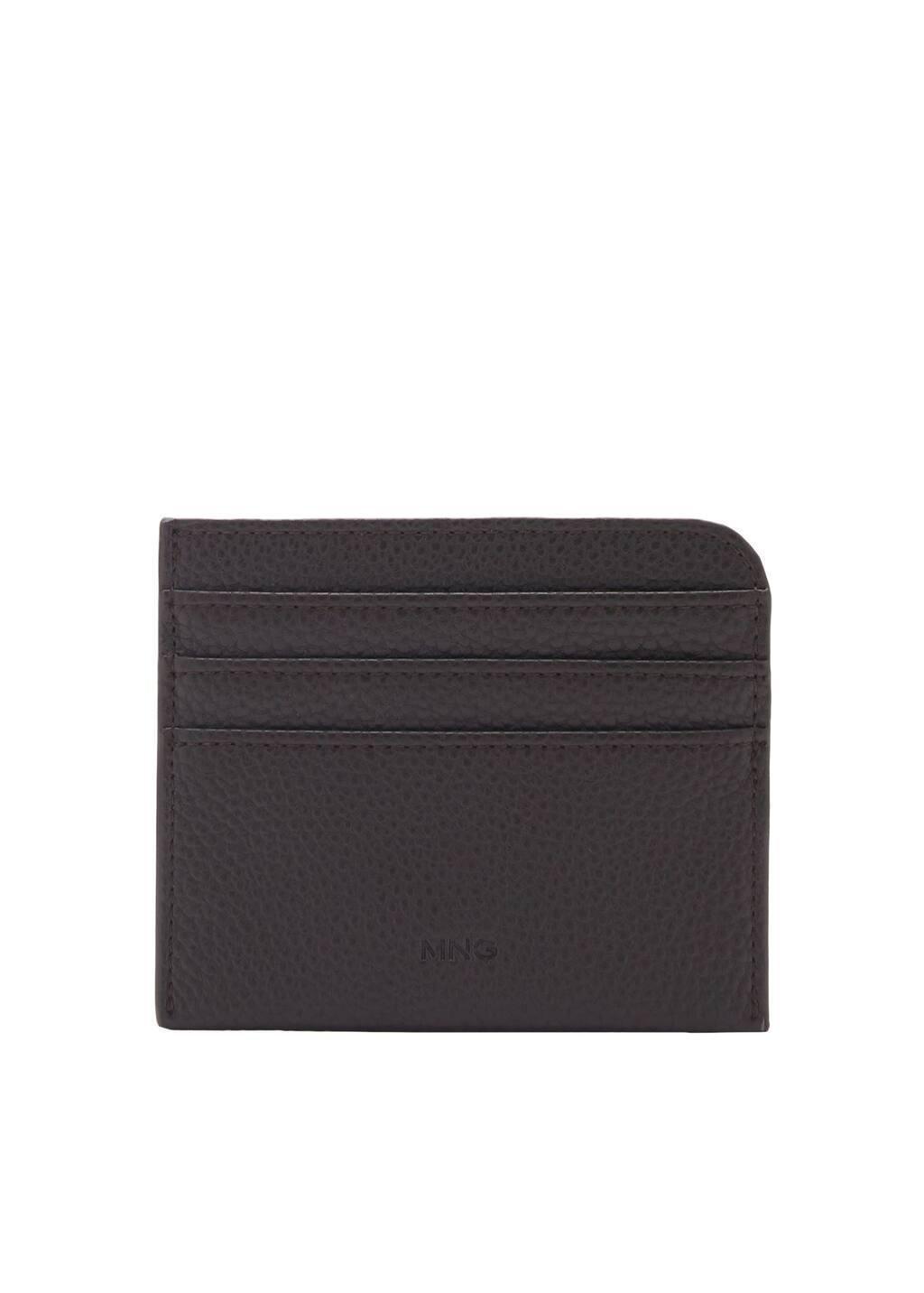 Brown Card Holder Made Of Grain Leather, Brown, large image number 2