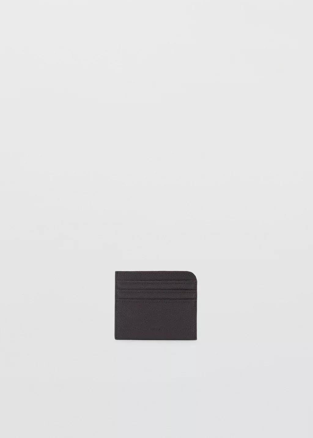 Brown Card Holder Made Of Grain Leather, Brown, large image number 3