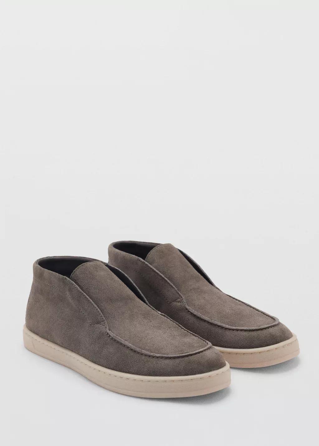 Khaki Casual Suede Leather Ankle Boots, , large image number 0