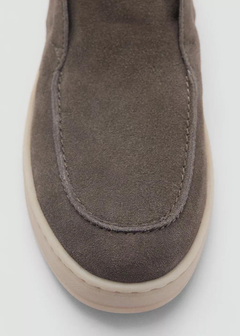 Khaki Casual Suede Leather Ankle Boots, , large image number 3