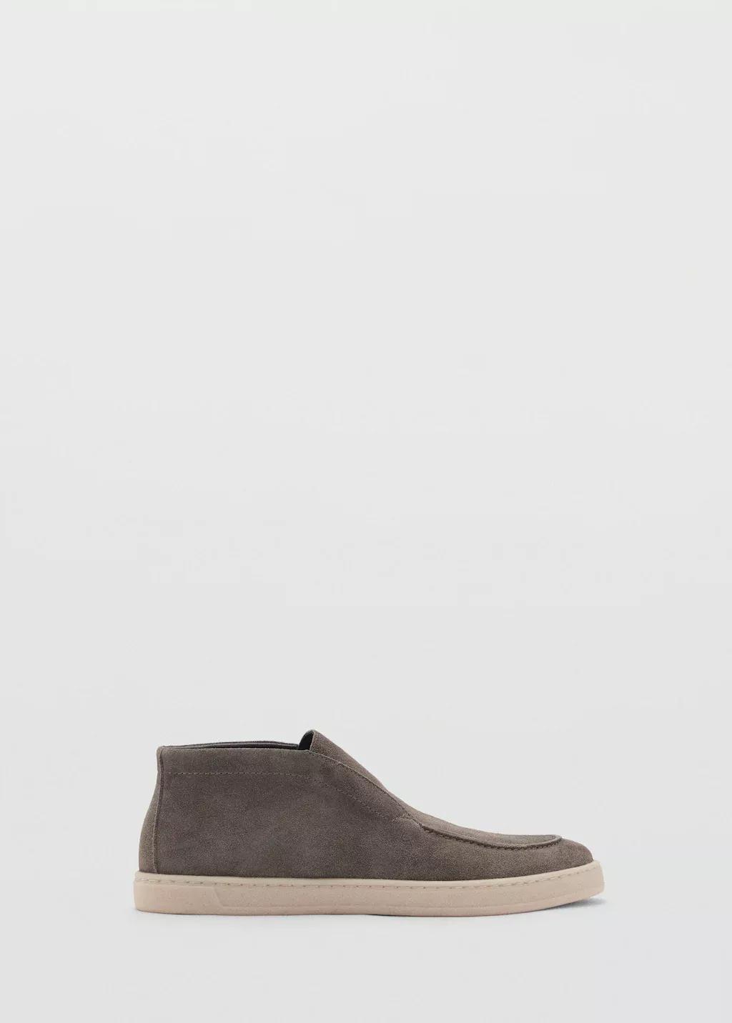 Khaki Casual Suede Leather Ankle Boots, , large image number 4
