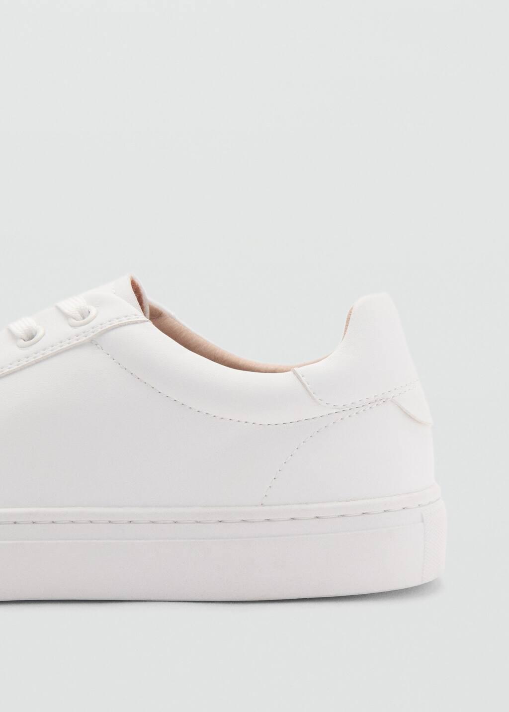White Lace-Up Panel Sneakers, , large image number 3