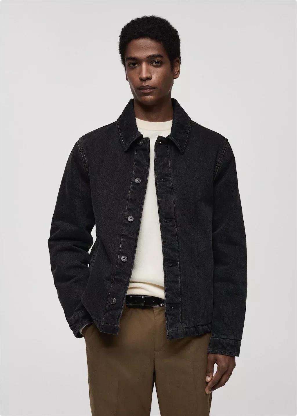 Grey Dark-Wash Denim Jacket, , large image number 0