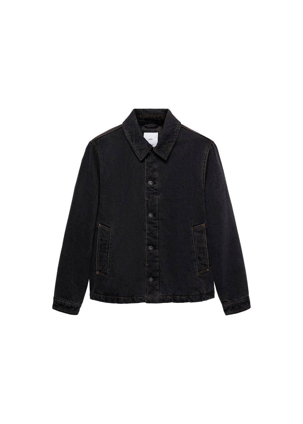 Grey Dark-Wash Denim Jacket, , large image number 2