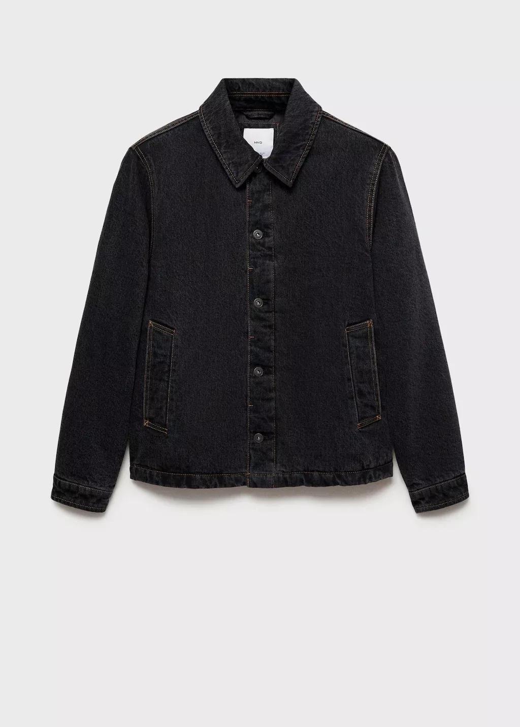 Grey Dark-Wash Denim Jacket, , large image number 4