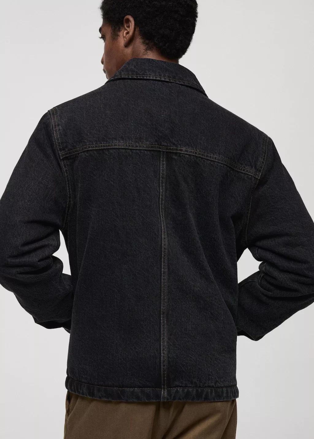 Grey Dark-Wash Denim Jacket, , large image number 6