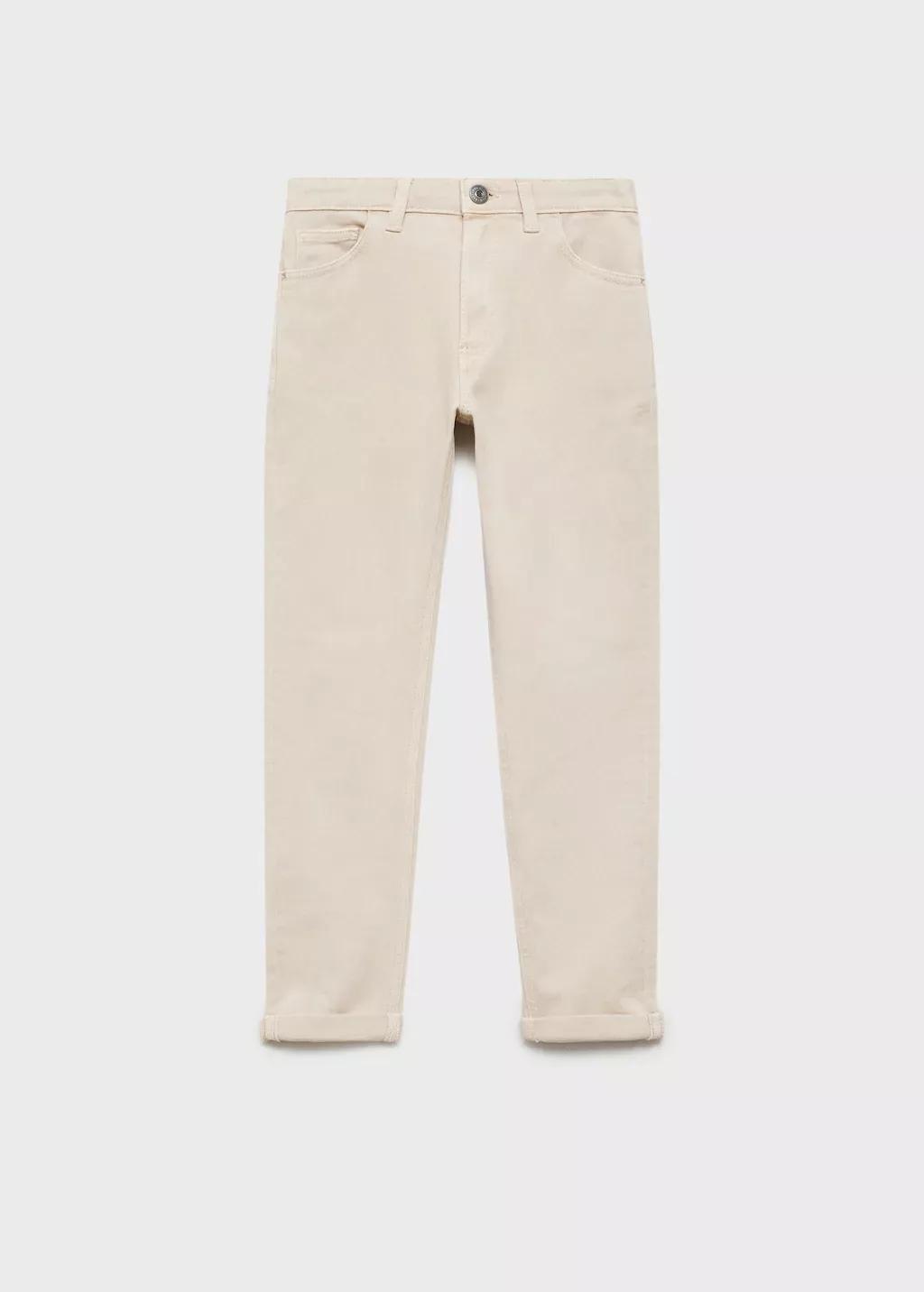 Beige Straight Trousers, Kids Boy, , large image number 0