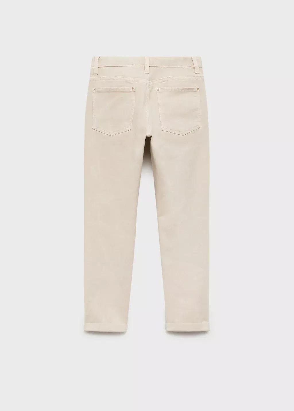 Beige Straight Trousers, Kids Boy, , large image number 2
