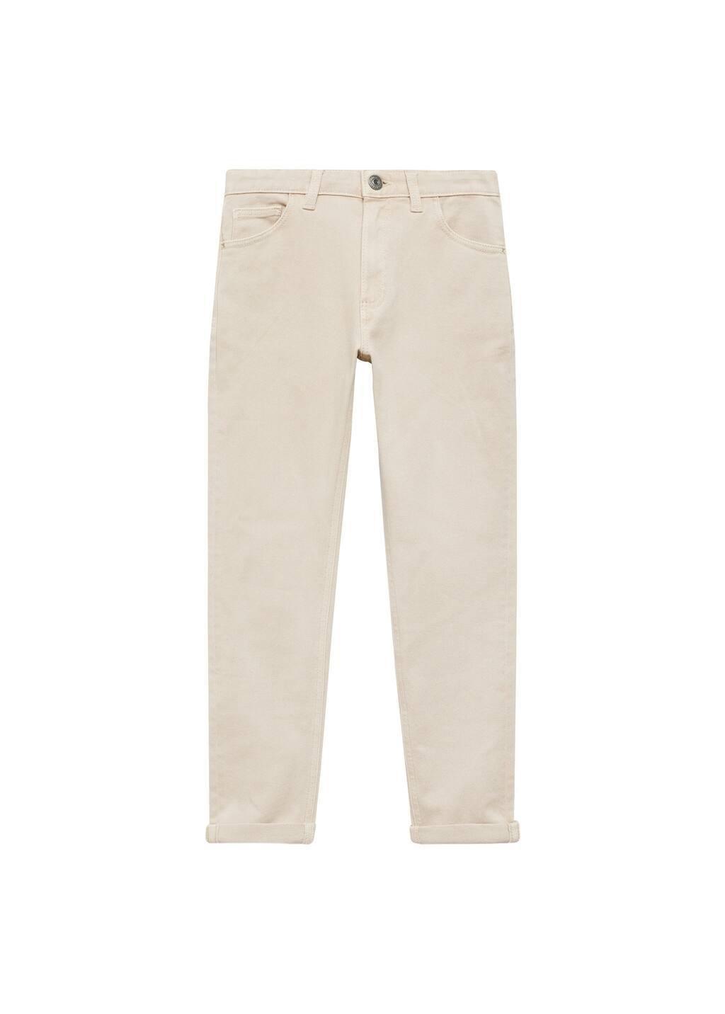Beige Straight Trousers, Kids Boy, , large image number 4