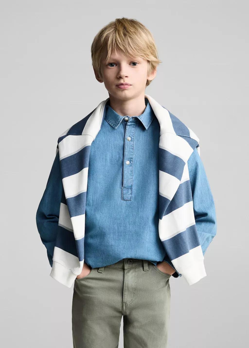 Khaki Straight Trousers, Kids Boy, , medium