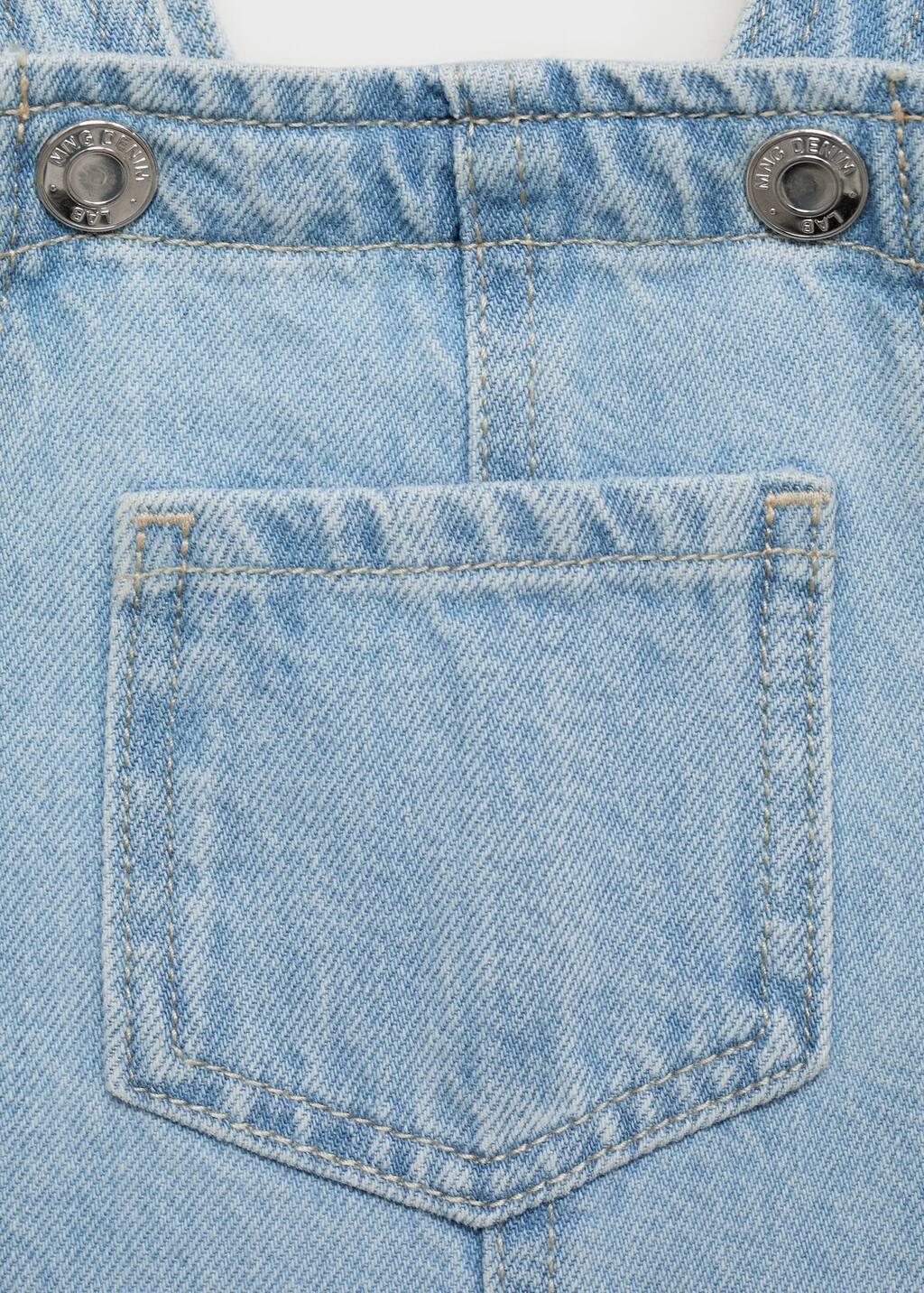 Blue Long Denim Dungarees, Baby Girl, , large image number 2