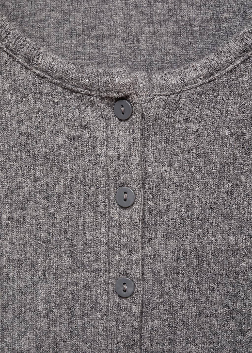 Grey Button Knit Cardigan, , large image number 5
