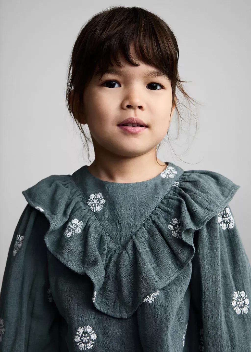 Green Ruffles Printed Blouse, Baby Girl, , large image number 1