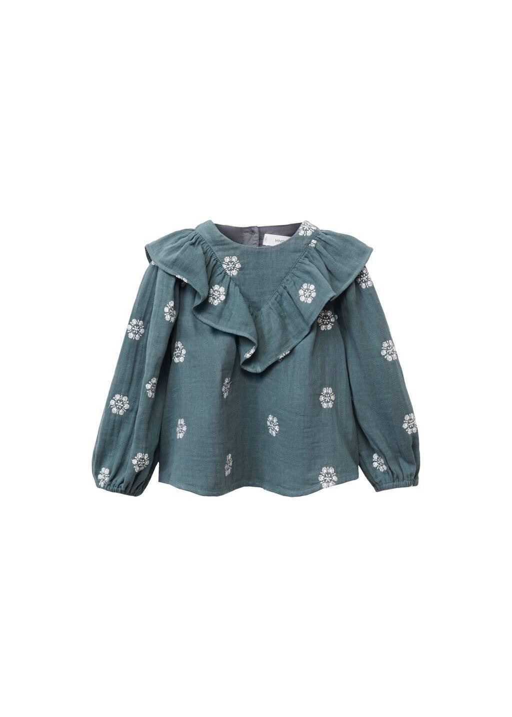 Green Ruffles Printed Blouse, Baby Girl, , large image number 2