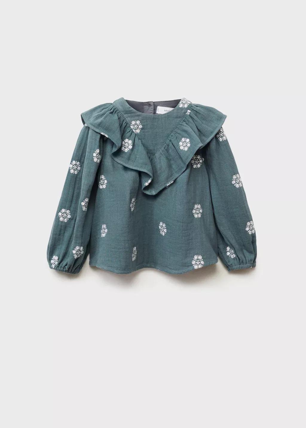 Green Ruffles Printed Blouse, Baby Girl, , large image number 4