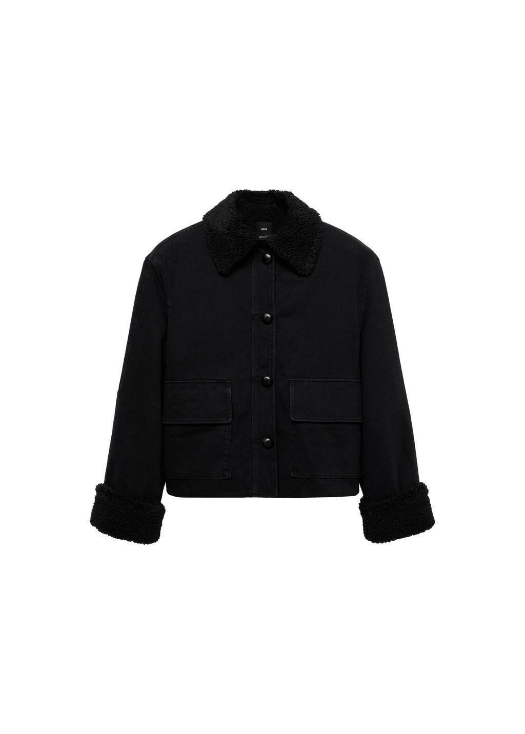 Grey Double-Face Shearling Jacket, , large image number 2
