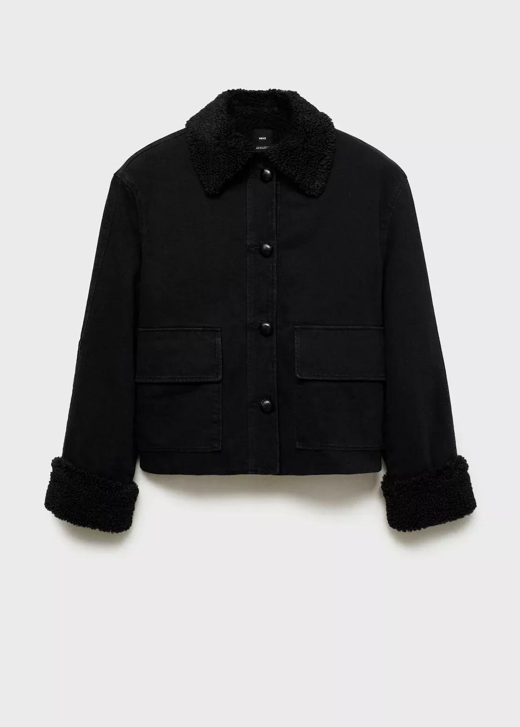 Grey Double-Face Shearling Jacket, , large image number 4